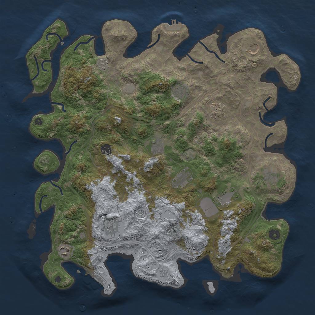 Rust Map: Procedural Map, Size: 4250, Seed: 210797129, 20 Monuments