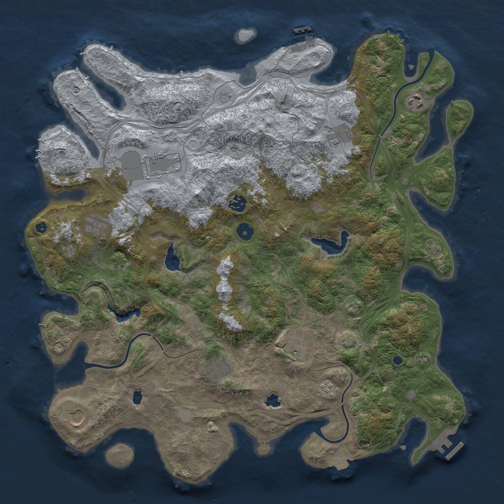 Rust Map: Procedural Map, Size: 4500, Seed: 94653125, 15 Monuments