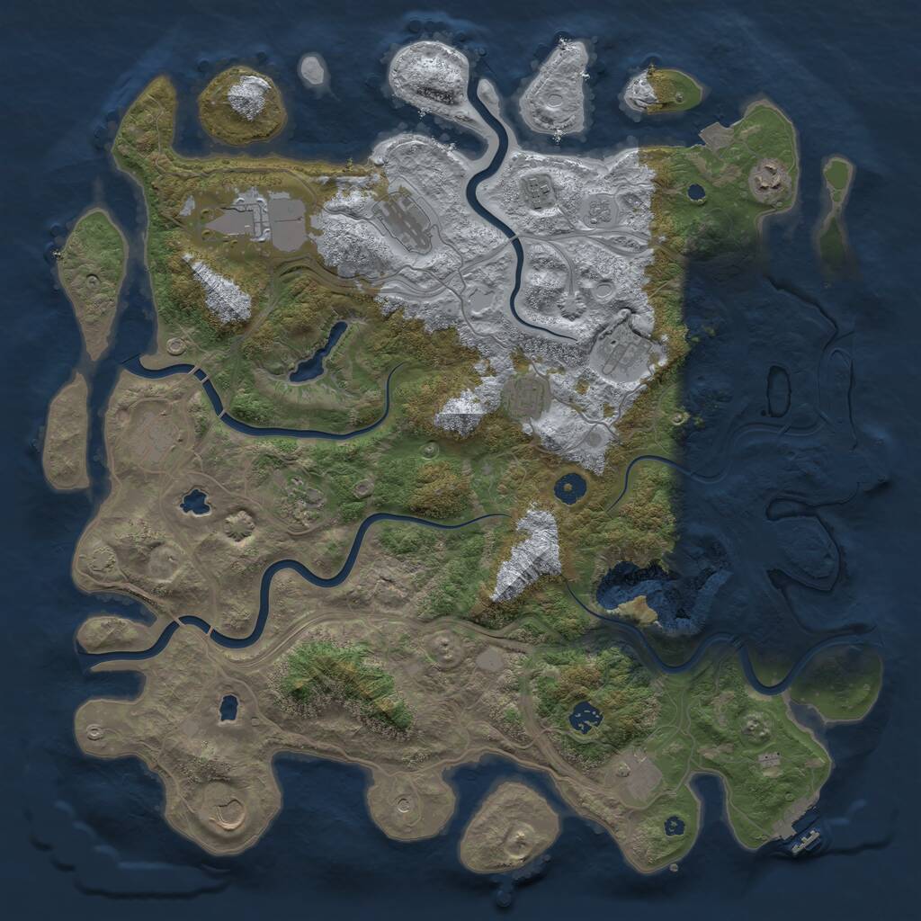 Rust Map: Procedural Map, Size: 4500, Seed: 863761111, 17 Monuments