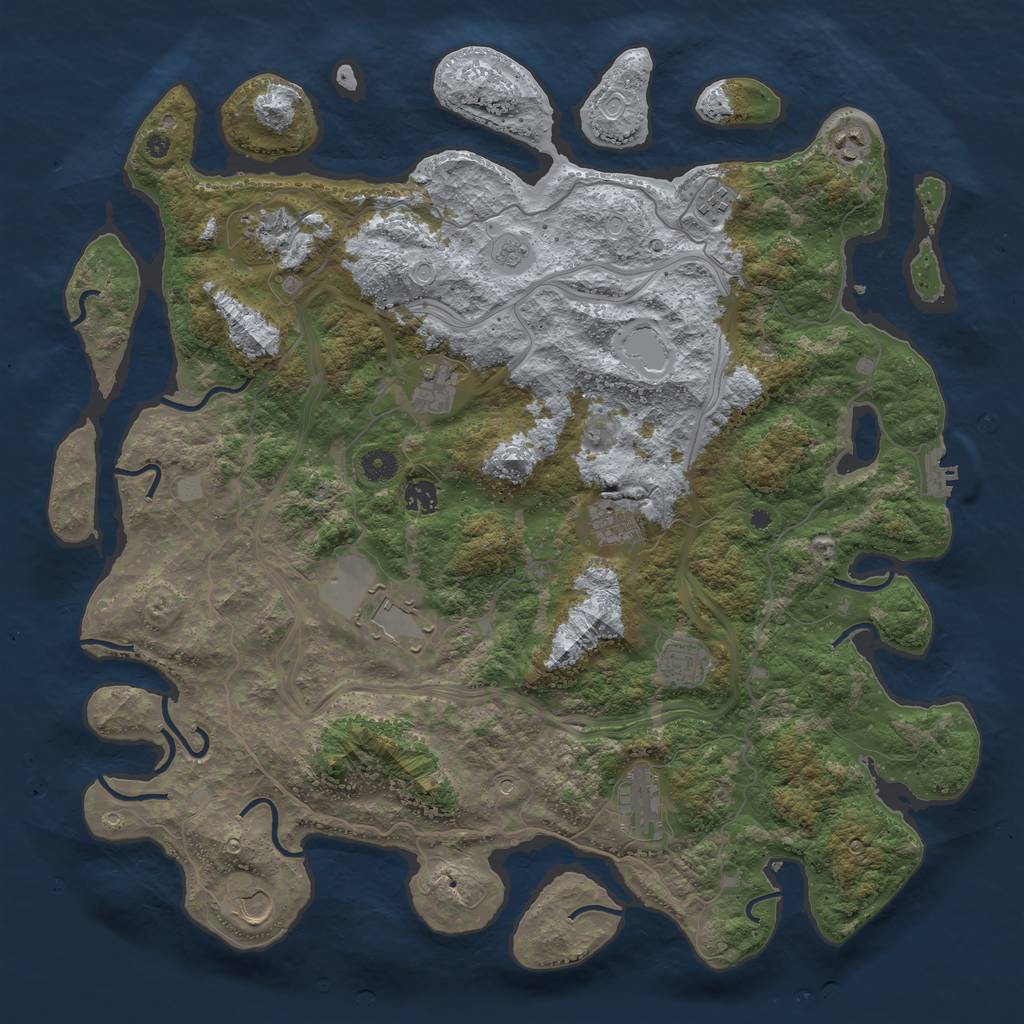 Rust Map: Procedural Map, Size: 4500, Seed: 863761111, 18 Monuments