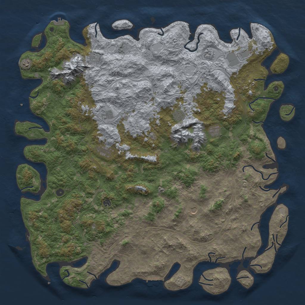 Rust Map: Procedural Map, Size: 6000, Seed: 1427896, 18 Monuments