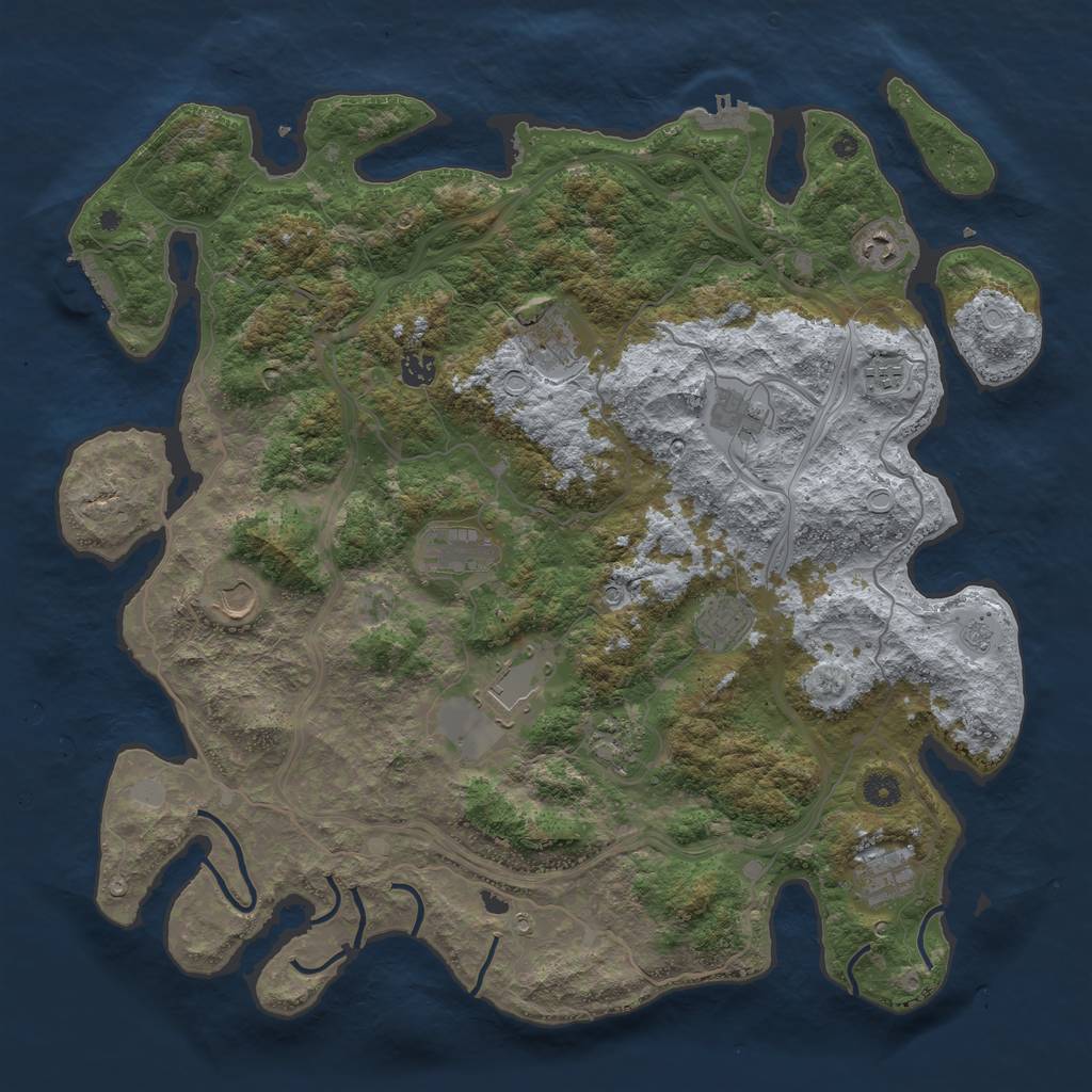 Rust Map: Procedural Map, Size: 4500, Seed: 9112022, 20 Monuments