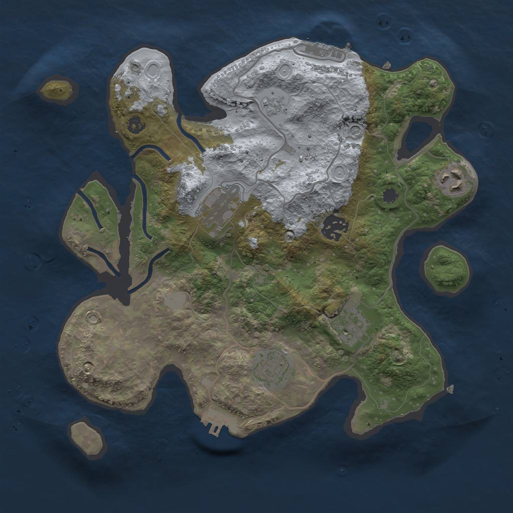 Rust Map: Procedural Map, Size: 3000, Seed: 84265, 12 Monuments