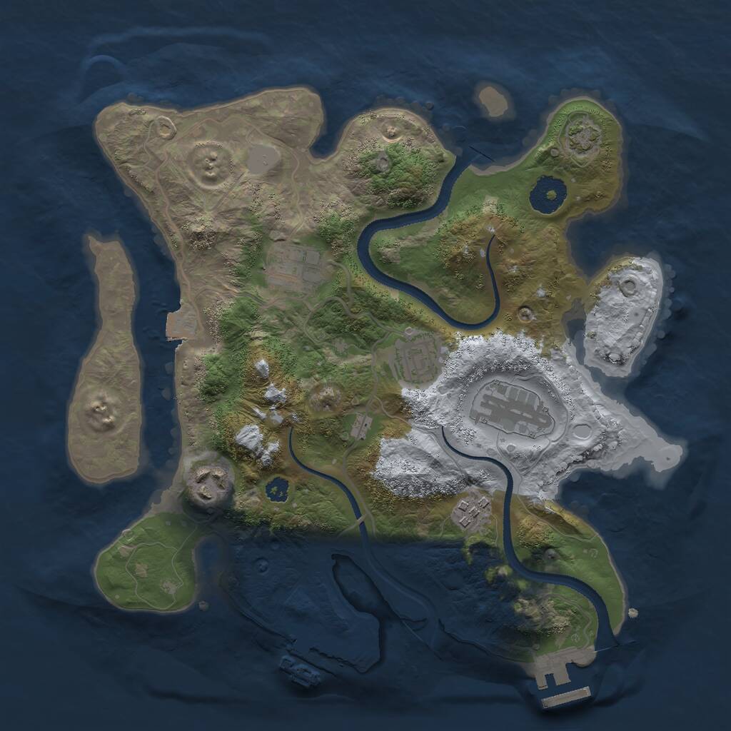 Rust Map: Procedural Map, Size: 3000, Seed: 84352, 9 Monuments
