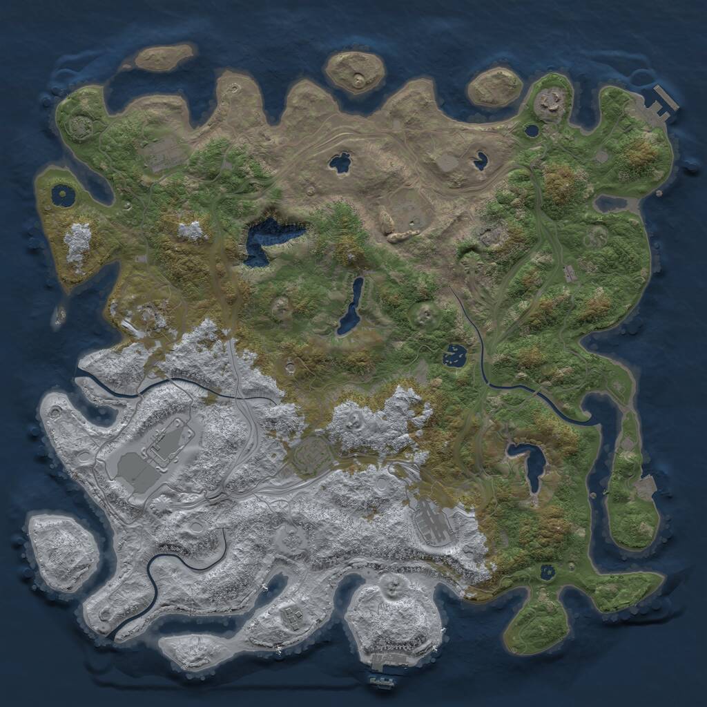 Rust Map: Procedural Map, Size: 4500, Seed: 21424, 15 Monuments