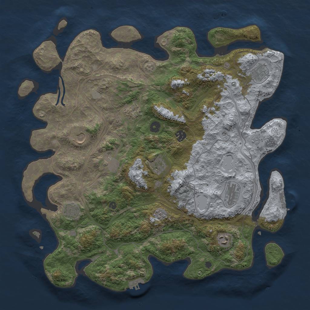 Rust Map: Procedural Map, Size: 4250, Seed: 3033, 19 Monuments
