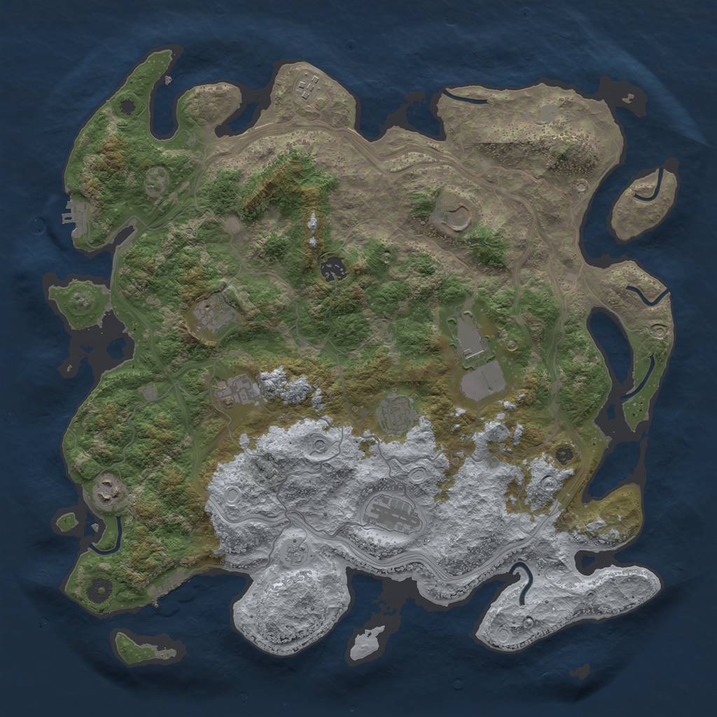 Rust Map: Procedural Map, Size: 4250, Seed: 1247774129, 18 Monuments
