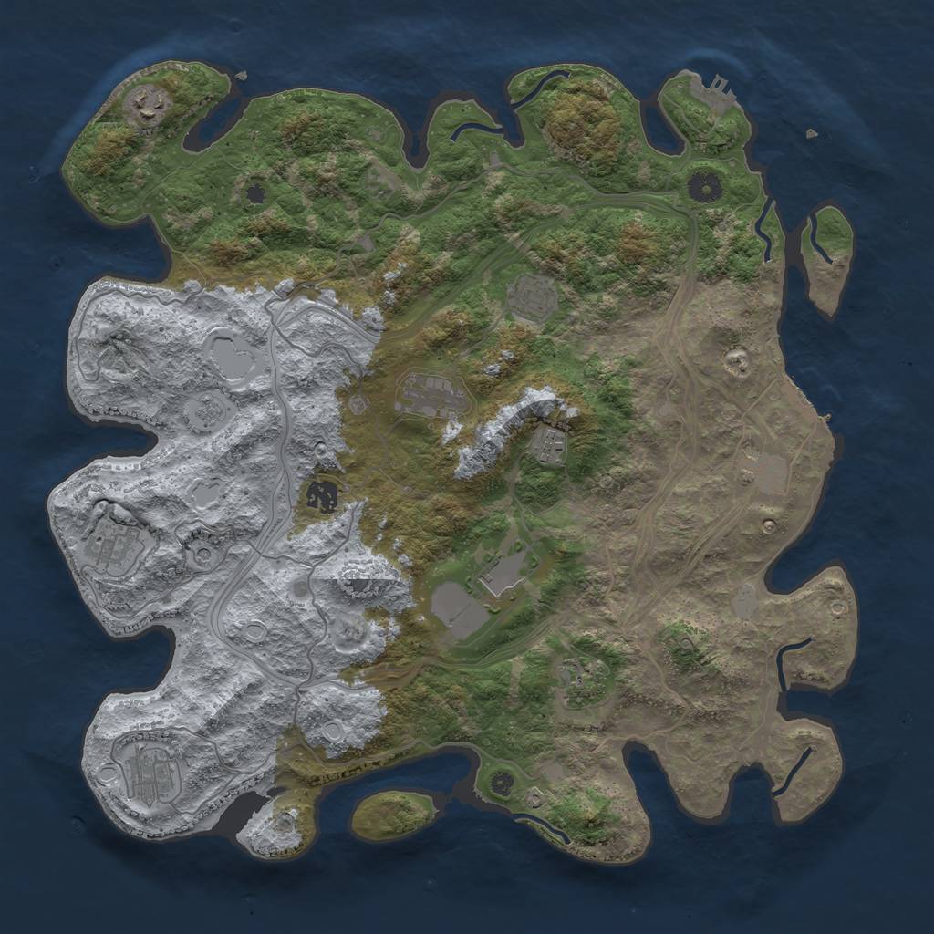 Rust Map: Procedural Map, Size: 4250, Seed: 6101998, 19 Monuments
