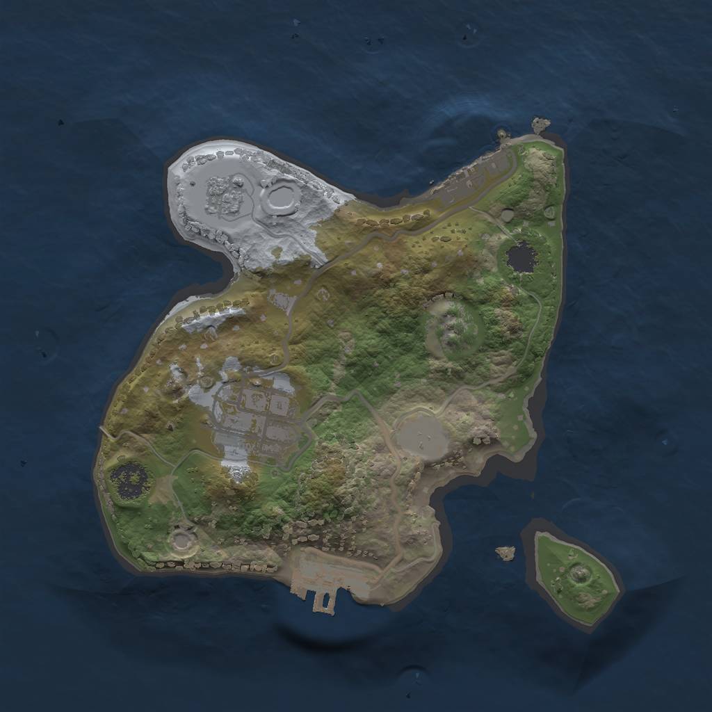 Rust Map: Procedural Map, Size: 2000, Seed: 39175, 9 Monuments