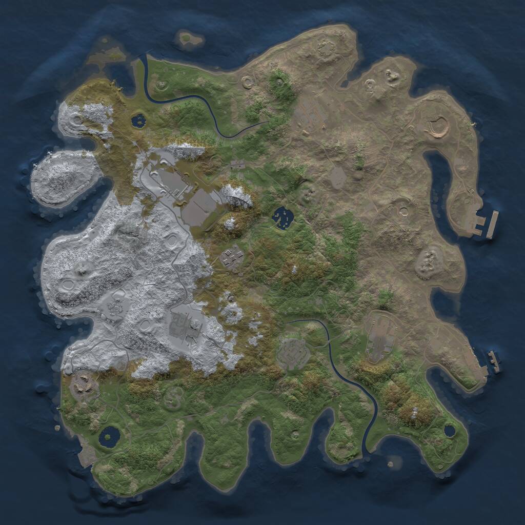 Rust Map: Procedural Map, Size: 3750, Seed: 23328717, 15 Monuments