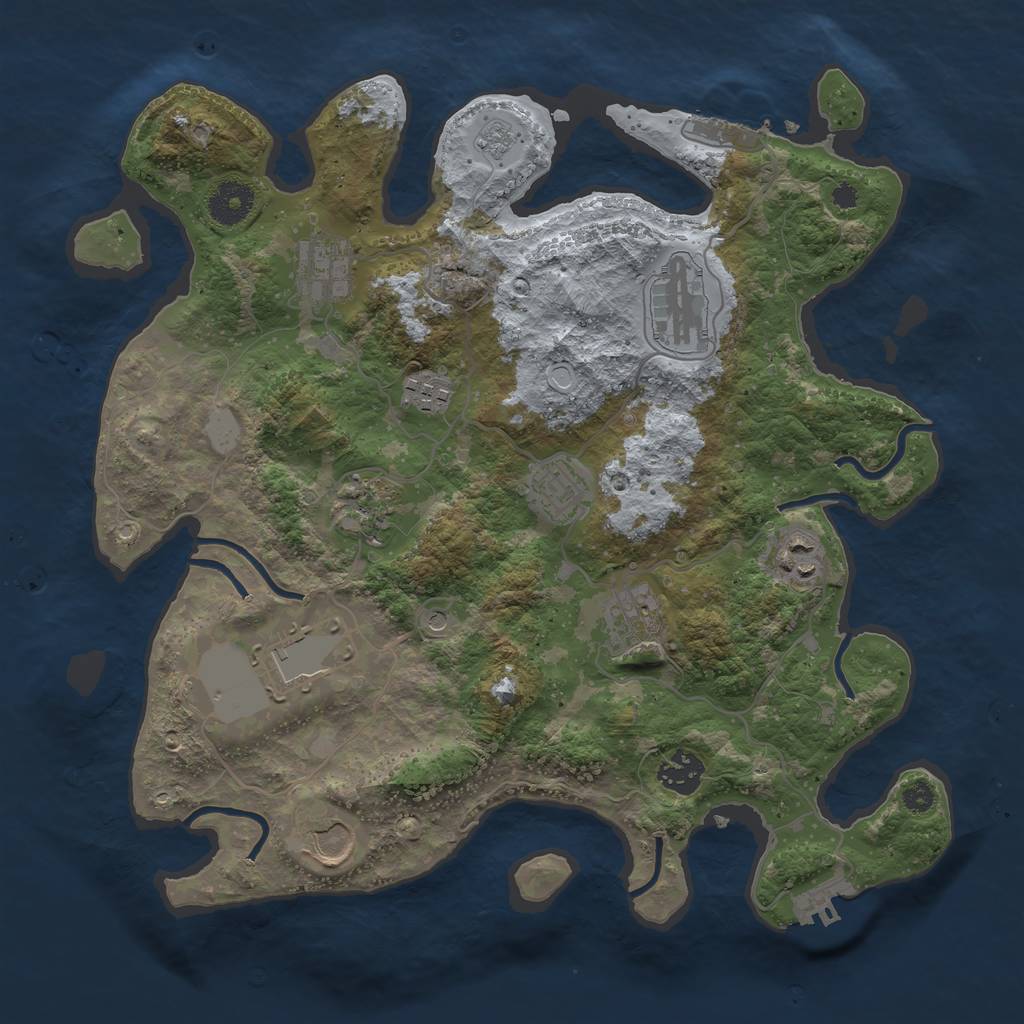 Rust Map: Procedural Map, Size: 3500, Seed: 1173919141, 19 Monuments