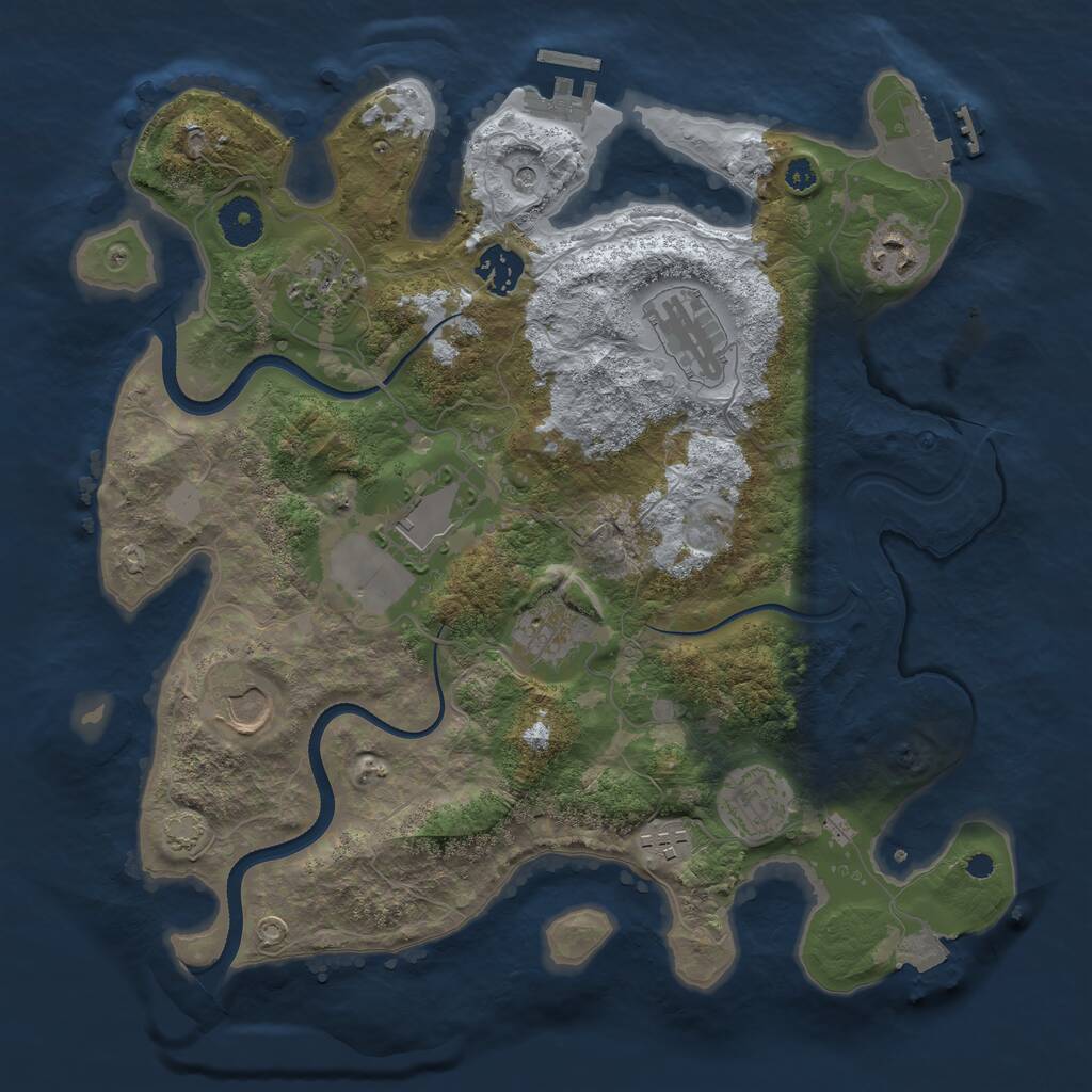 Rust Map: Procedural Map, Size: 3500, Seed: 1173919141, 14 Monuments