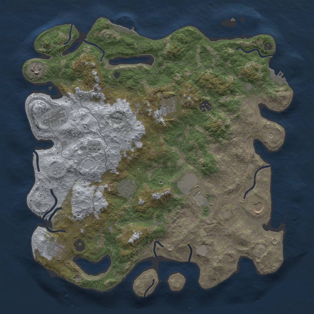 Rust Map: Procedural Map, Size: 4000, Seed: 1903135858, 18 Monuments