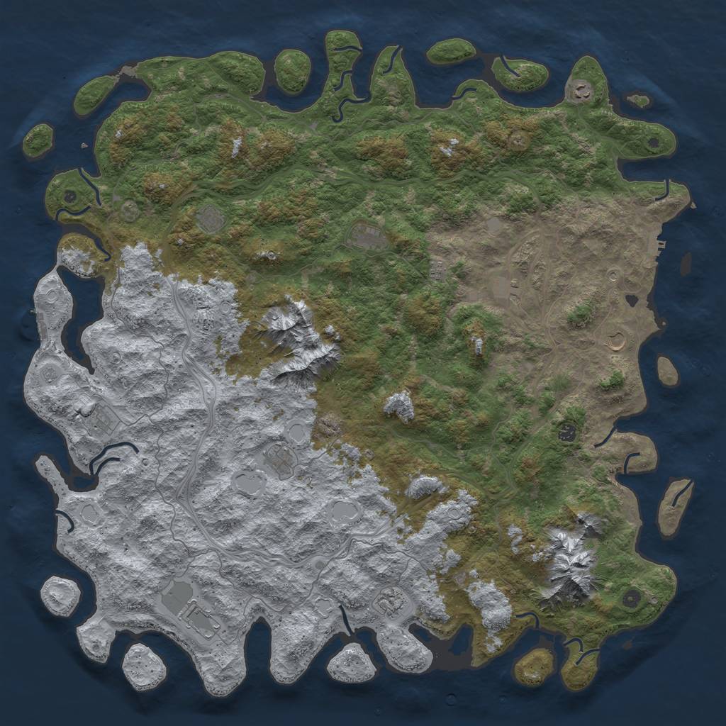 Rust Map: Procedural Map, Size: 6000, Seed: 367534, 20 Monuments