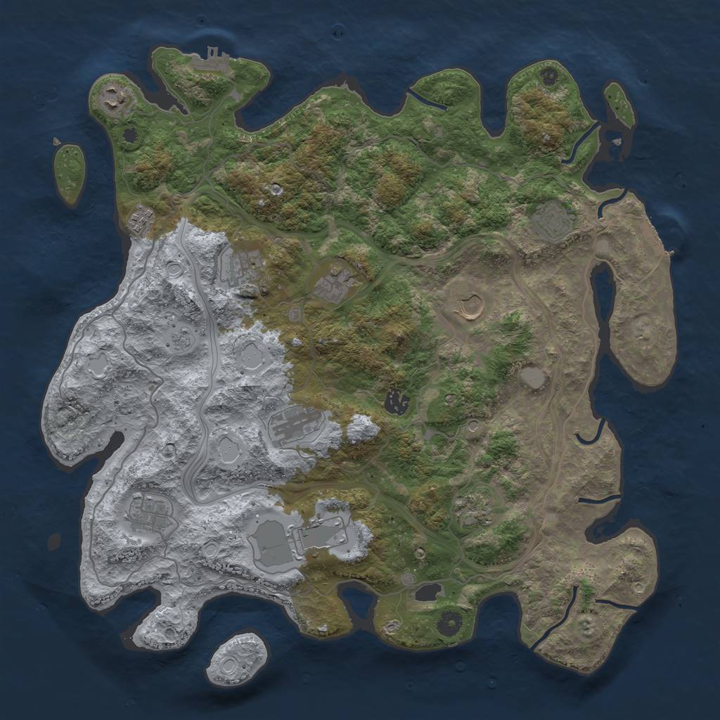 Rust Map: Procedural Map, Size: 4250, Seed: 1778350778, 18 Monuments