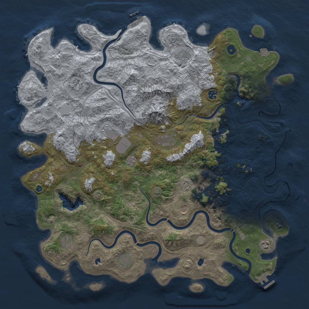Rust Map: Procedural Map, Size: 5000, Seed: 62859, 16 Monuments