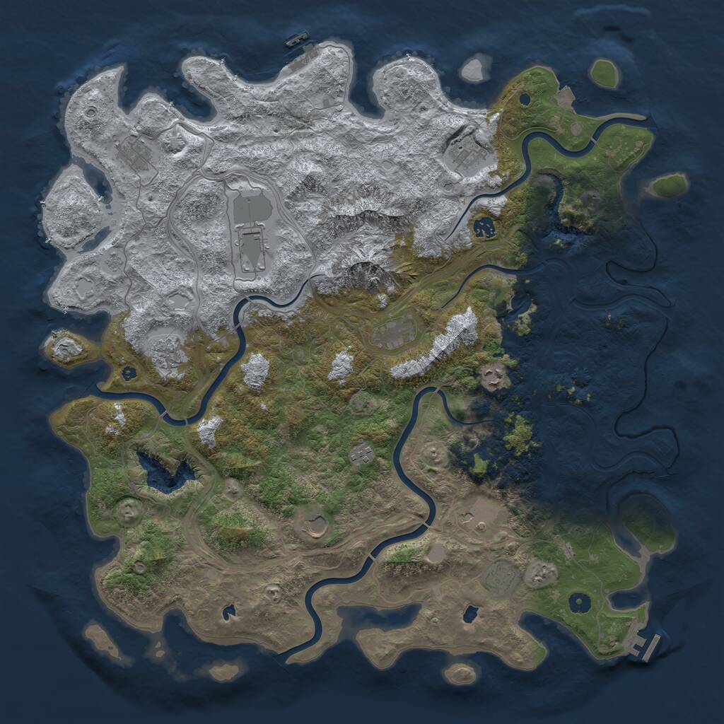 Rust Map: Procedural Map, Size: 5000, Seed: 62859, 17 Monuments