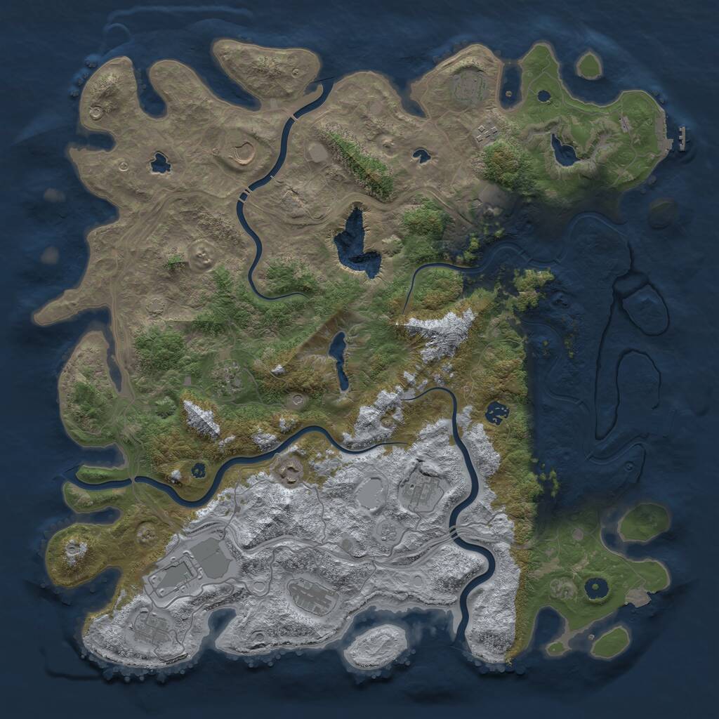 Rust Map: Procedural Map, Size: 4800, Seed: 1797844656, 17 Monuments