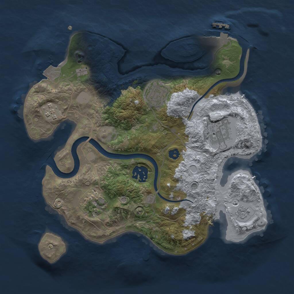 Rust Map: Procedural Map, Size: 2700, Seed: 34347451, 8 Monuments