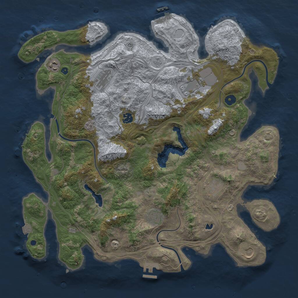 Rust Map: Procedural Map, Size: 4250, Seed: 186377847, 14 Monuments