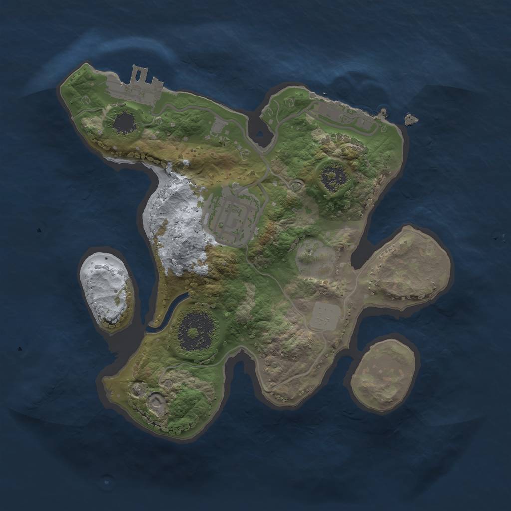 Rust Map: Procedural Map, Size: 2000, Seed: 130, 8 Monuments