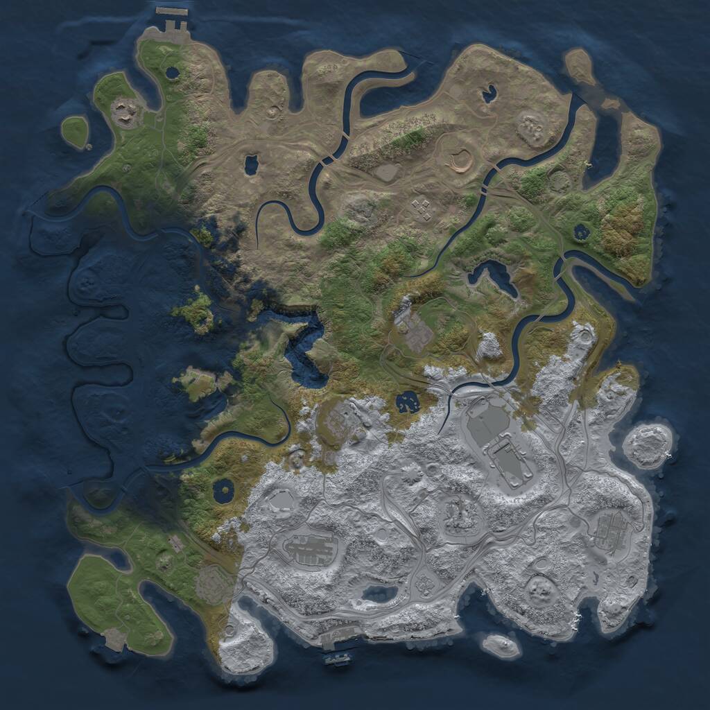 Rust Map: Procedural Map, Size: 4500, Seed: 206518739, 17 Monuments