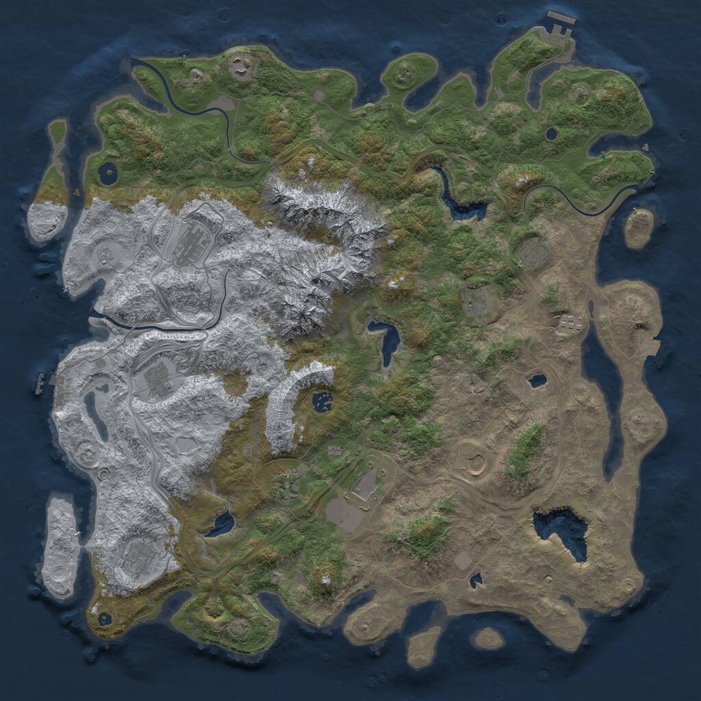 Rust Map: Procedural Map, Size: 5000, Seed: 1934641277, 17 Monuments