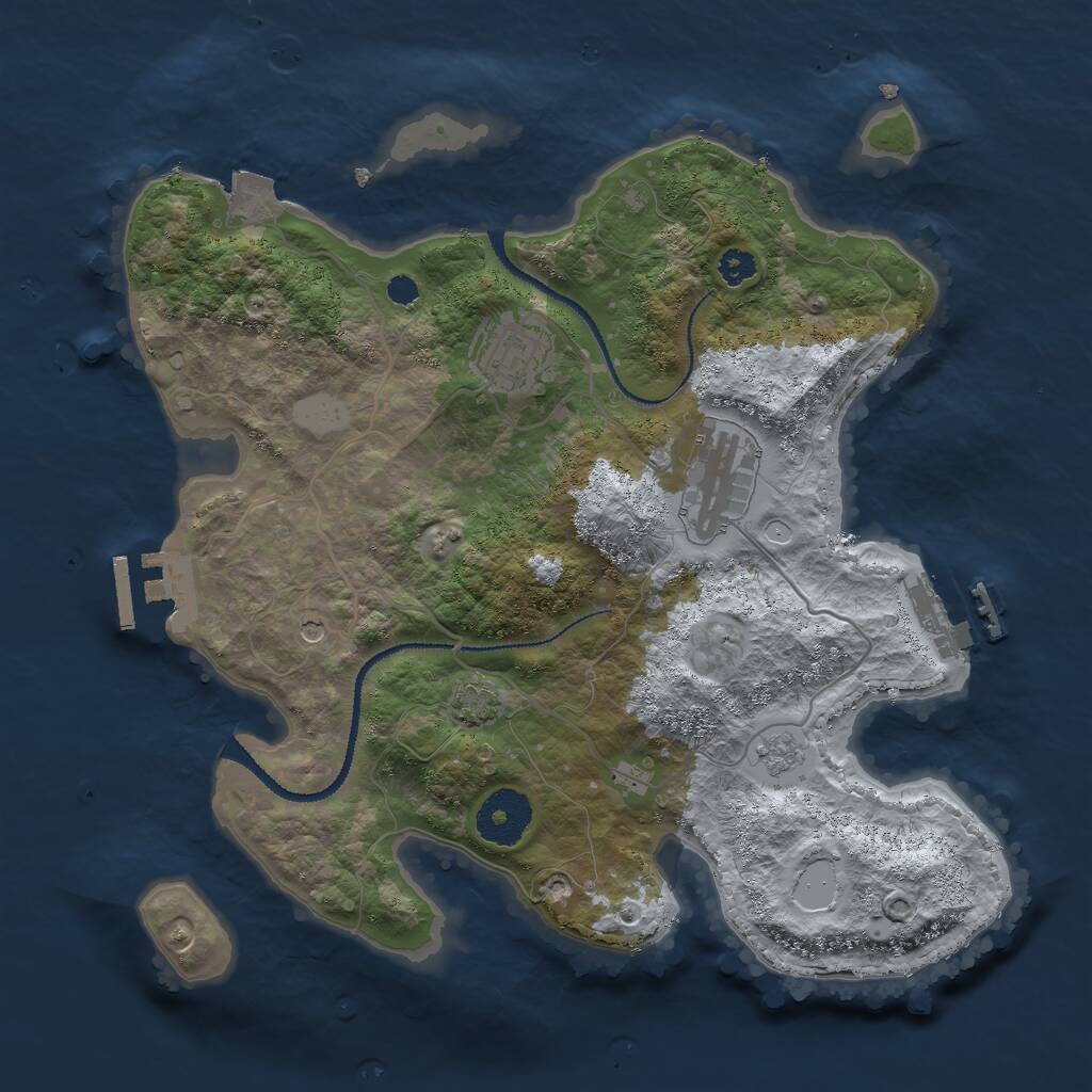 Rust Map: Procedural Map, Size: 3000, Seed: 170125470, 8 Monuments