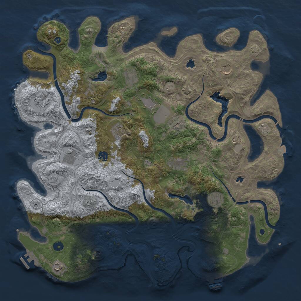 Rust Map: Procedural Map, Size: 4500, Seed: 1525269213, 17 Monuments
