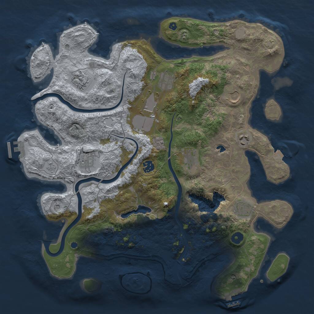 Rust Map: Procedural Map, Size: 4000, Seed: 24392761, 16 Monuments