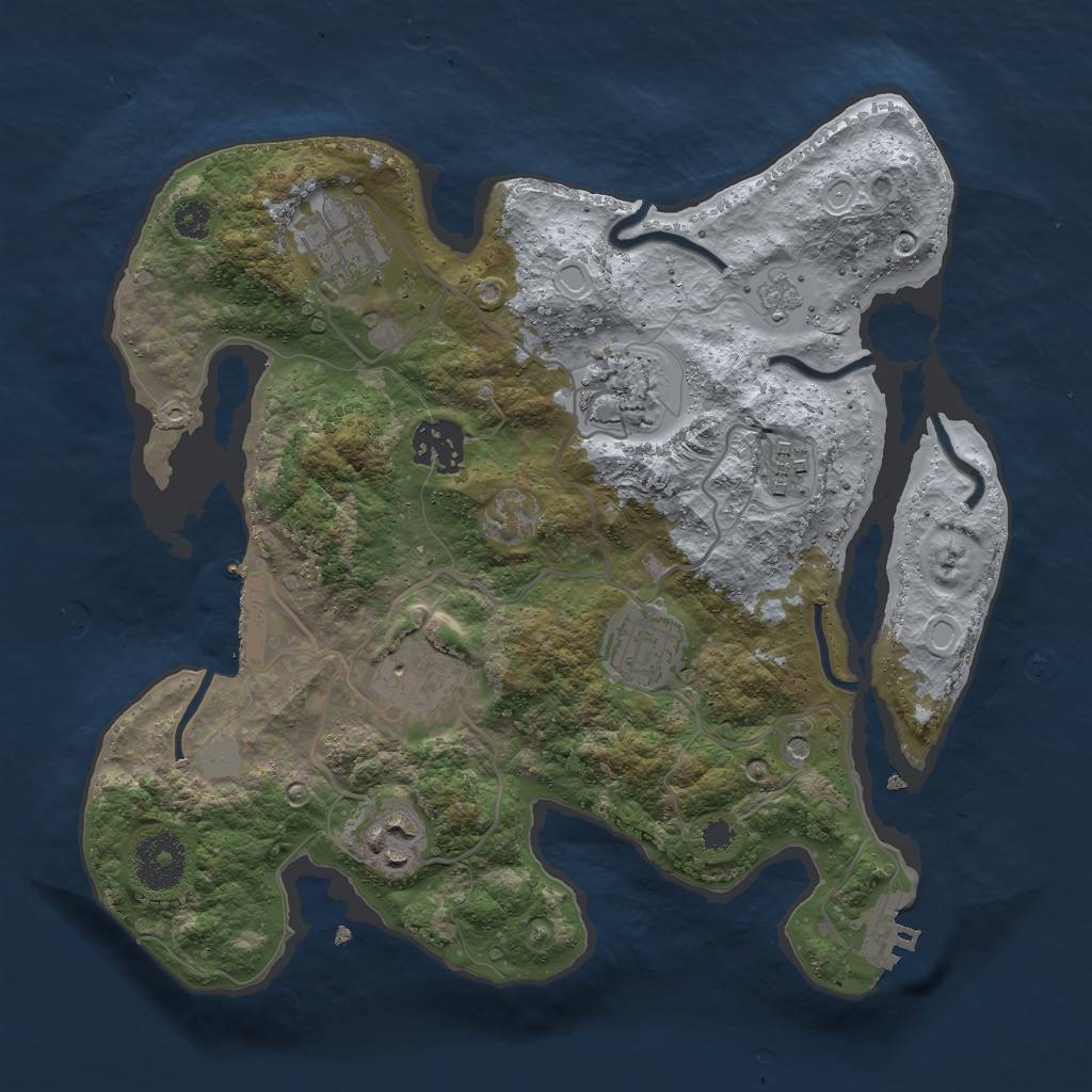 Rust Map: Procedural Map, Size: 3000, Seed: 651618, 16 Monuments