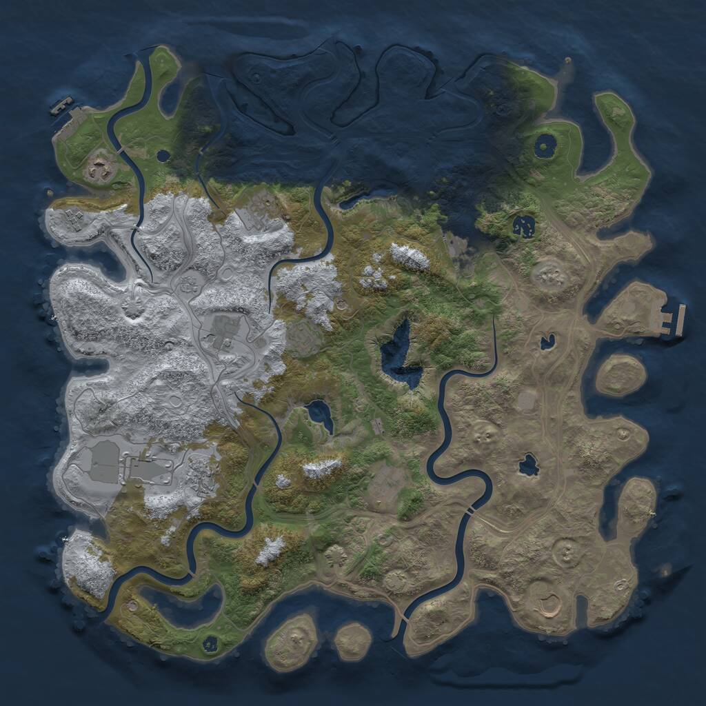 Rust Map: Procedural Map, Size: 4500, Seed: 1903135858, 17 Monuments