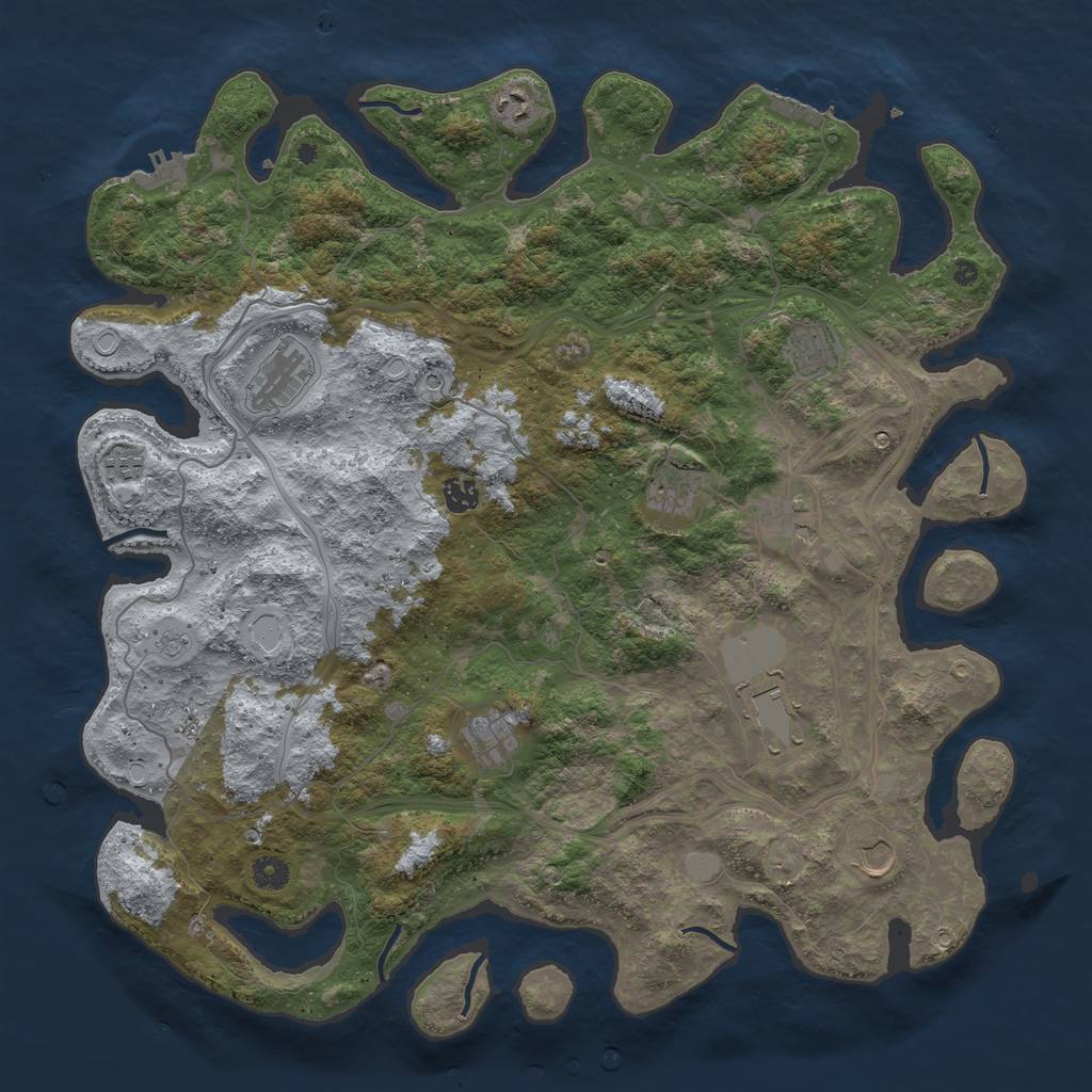 Rust Map: Procedural Map, Size: 4500, Seed: 1903135858, 19 Monuments
