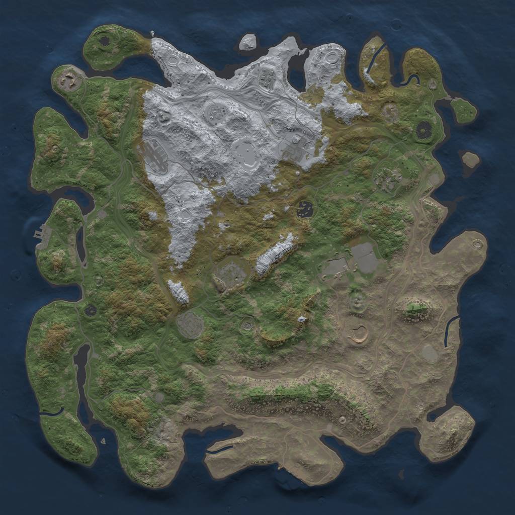 Rust Map: Procedural Map, Size: 4500, Seed: 1347042948, 19 Monuments