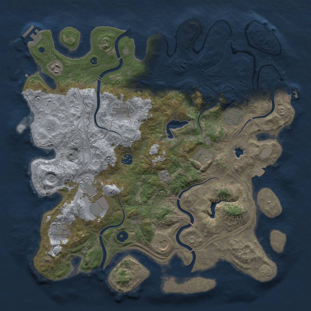 Rust Map: Procedural Map, Size: 4250, Seed: 2145821596, 15 Monuments