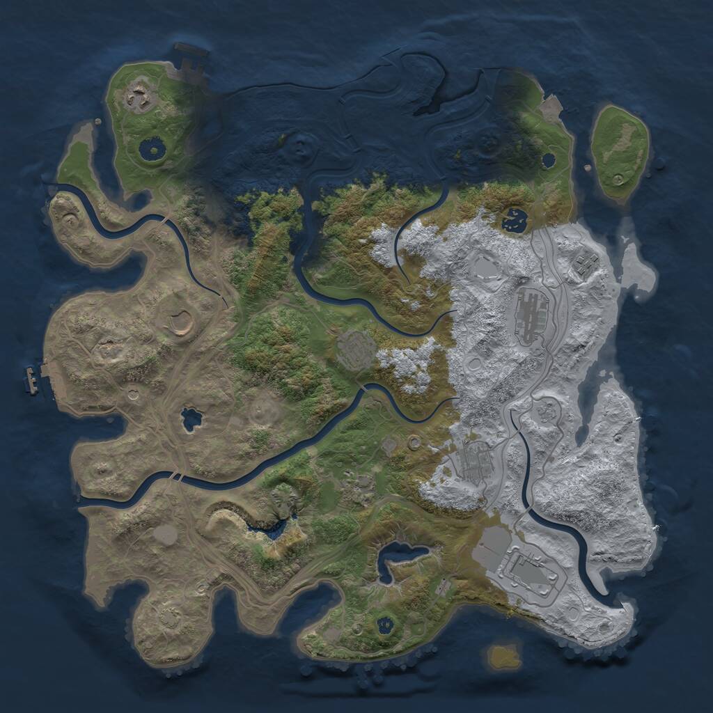 Rust Map: Procedural Map, Size: 4250, Seed: 1101809937, 15 Monuments