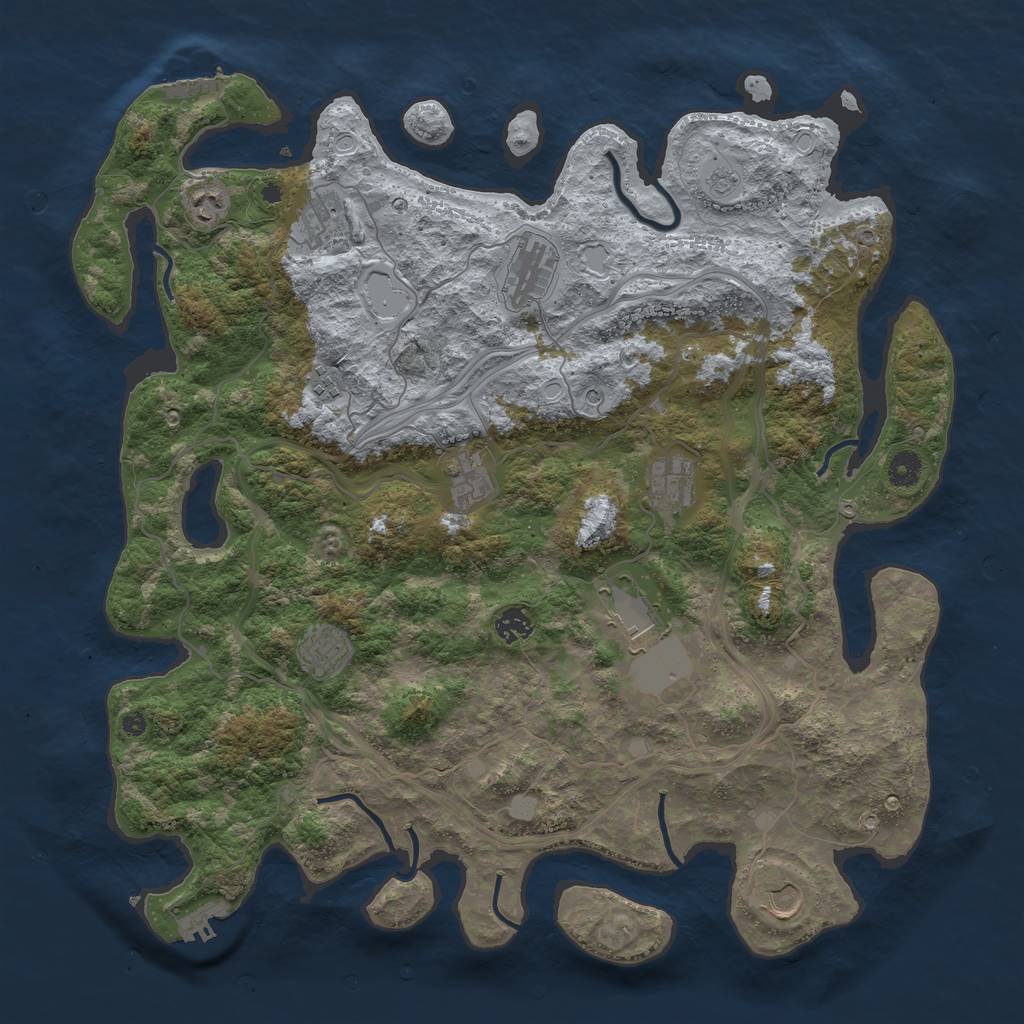 Rust Map: Procedural Map, Size: 4400, Seed: 3032, 19 Monuments