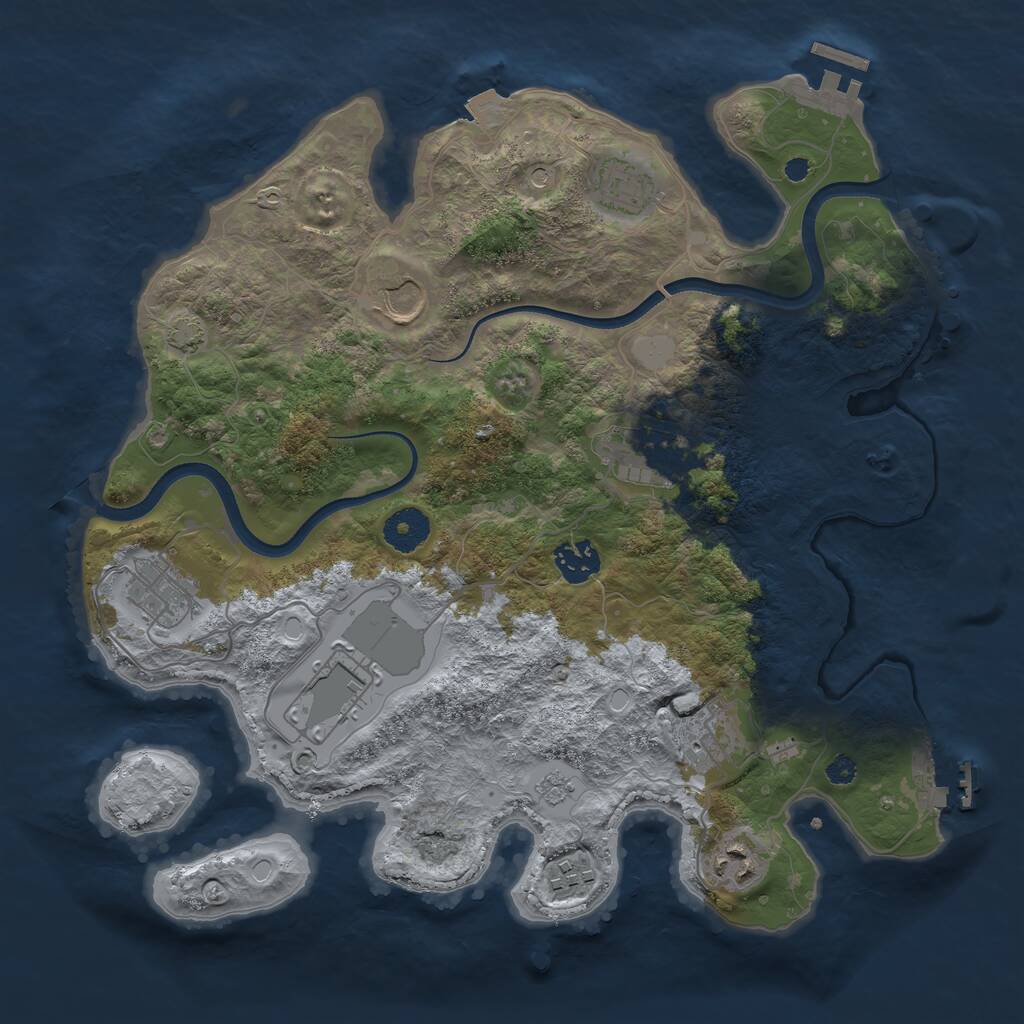 Rust Map: Procedural Map, Size: 3501, Seed: 941, 15 Monuments