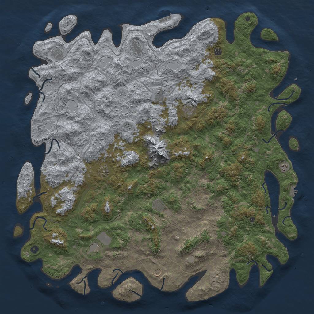 Rust Map: Procedural Map, Size: 6000, Seed: 1152022, 20 Monuments