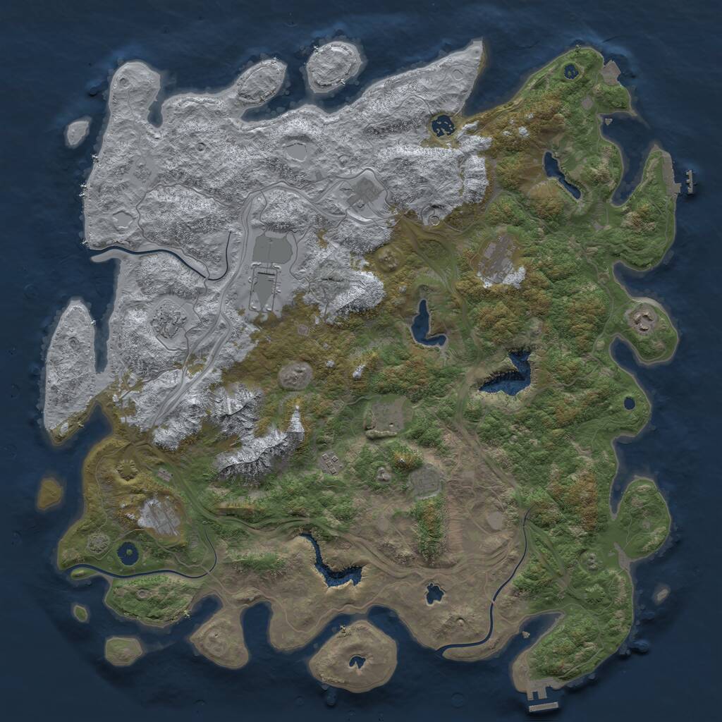 Rust Map: Procedural Map, Size: 5000, Seed: 1152022, 16 Monuments