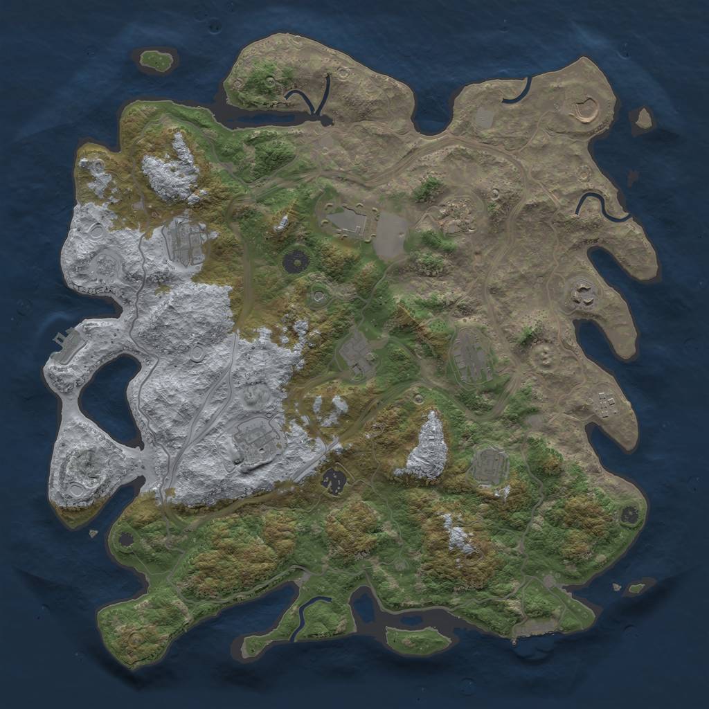 Rust Map: Procedural Map, Size: 4250, Seed: 1470115417, 20 Monuments