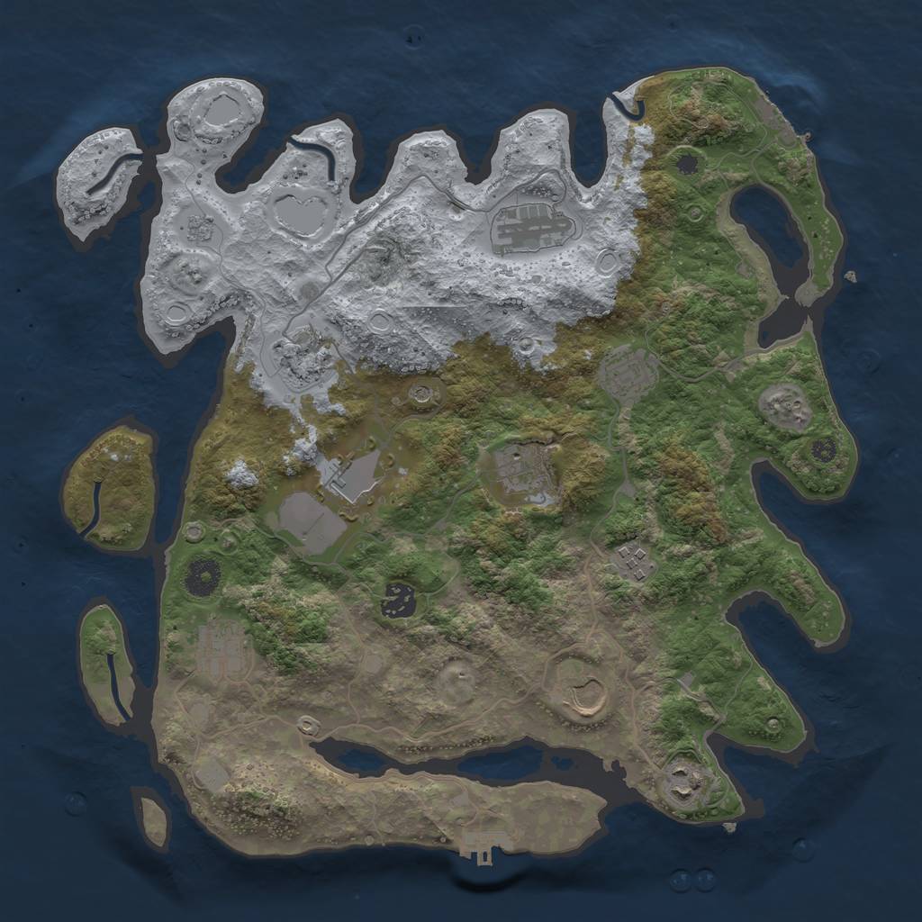 Rust Map: Procedural Map, Size: 3750, Seed: 784382957, 19 Monuments