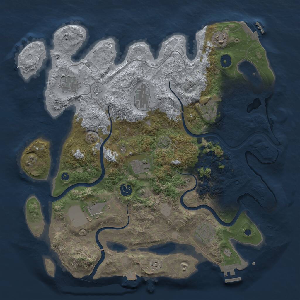 Rust Map: Procedural Map, Size: 3750, Seed: 784382957, 15 Monuments