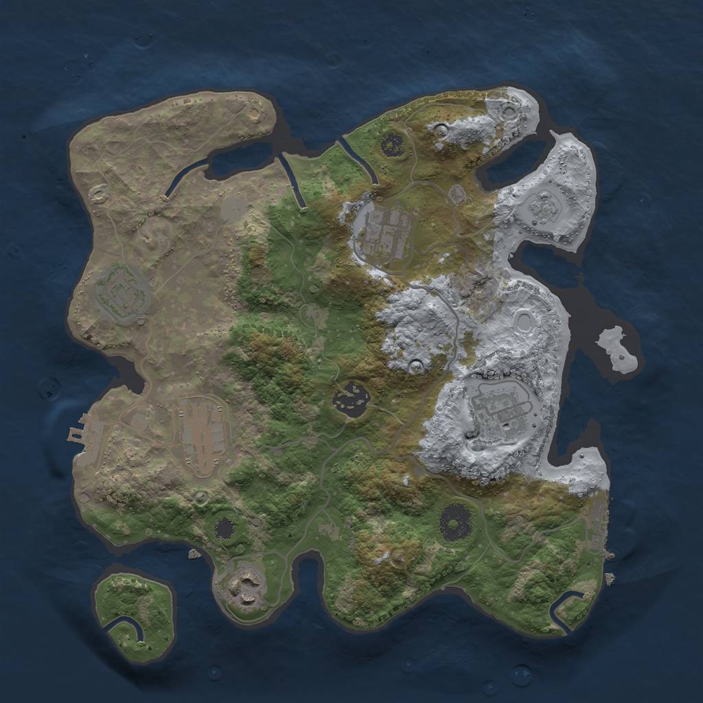 Rust Map: Procedural Map, Size: 3000, Seed: 1629711561, 14 Monuments