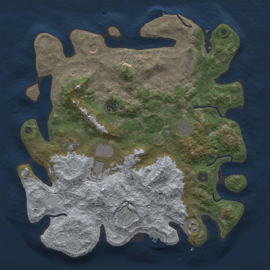 Rust Map: Procedural Map, Size: 4000, Seed: 59509468, 18 Monuments
