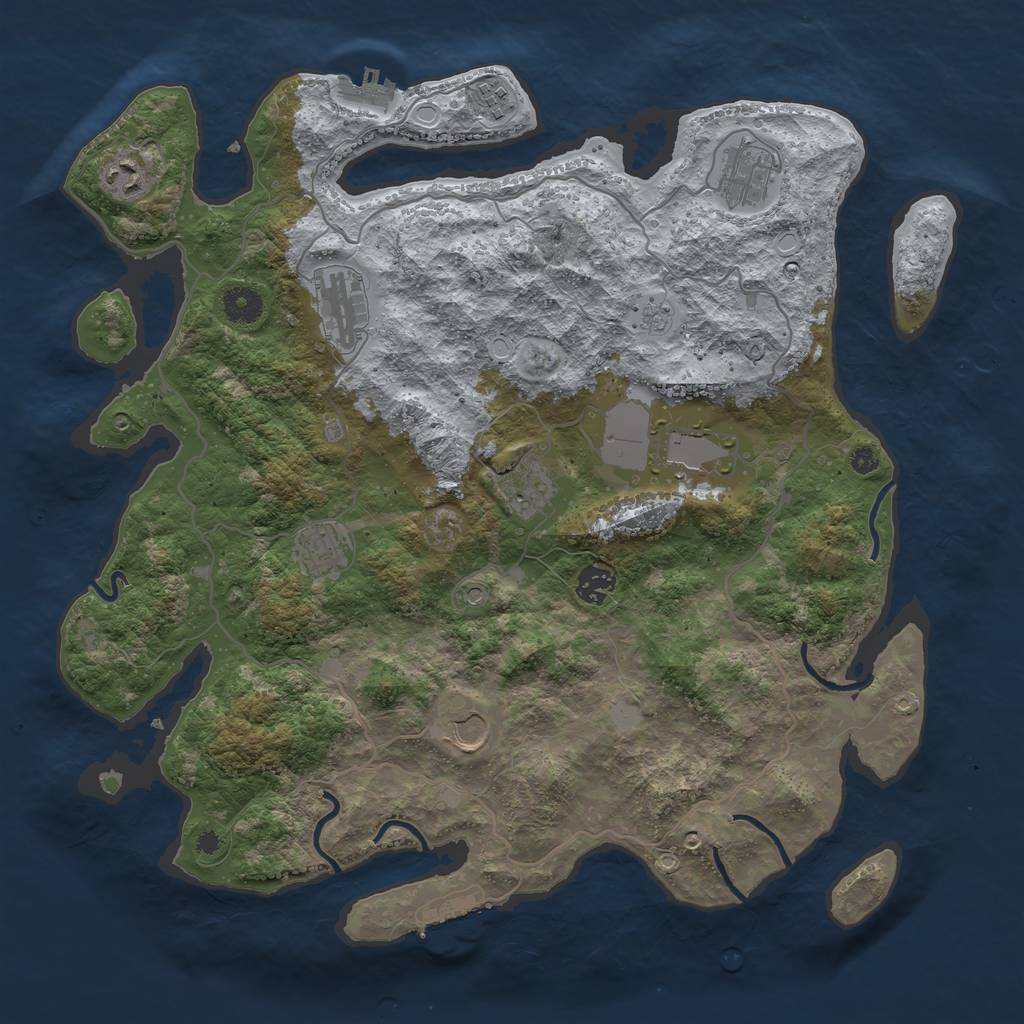 Rust Map: Procedural Map, Size: 4000, Seed: 1314228792, 18 Monuments