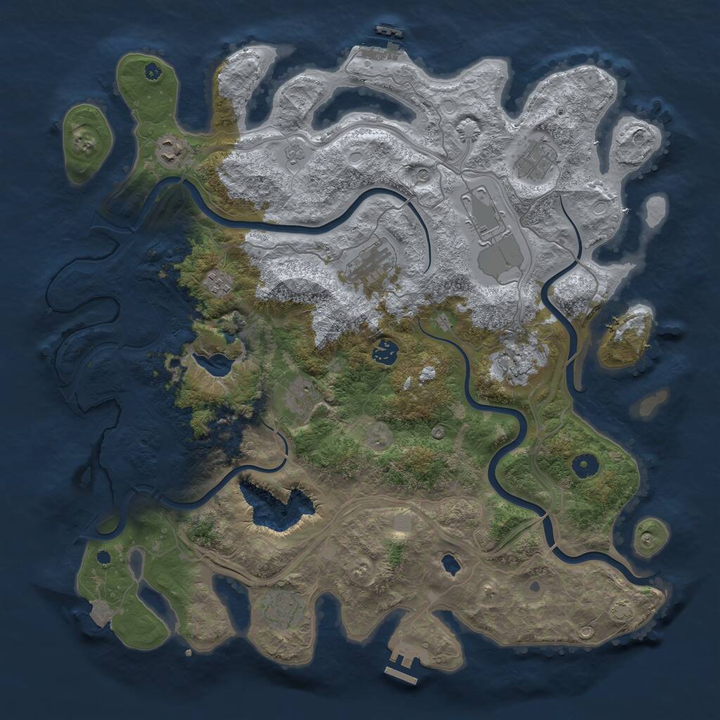 Rust Map: Procedural Map, Size: 4300, Seed: 74938, 15 Monuments