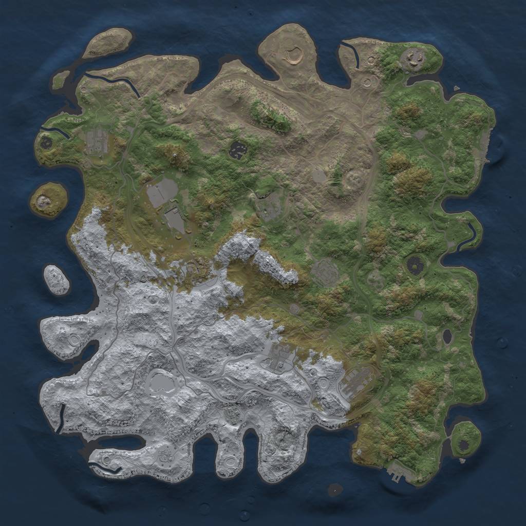 Rust Map: Procedural Map, Size: 4500, Seed: 248, 20 Monuments