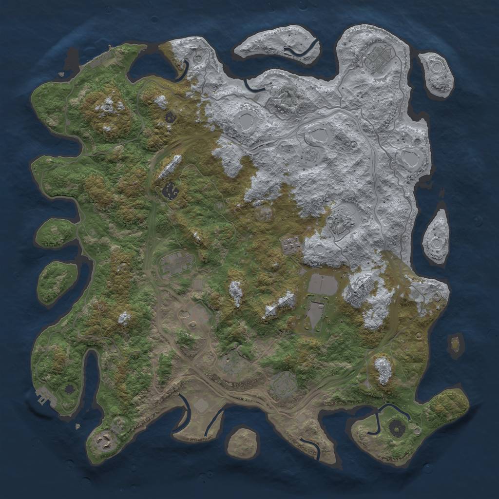 Rust Map: Procedural Map, Size: 4500, Seed: 639715578, 19 Monuments