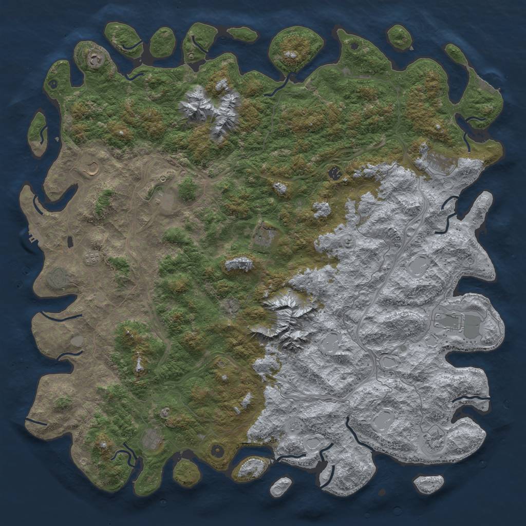 Rust Map: Procedural Map, Size: 6000, Seed: 99434939, 20 Monuments